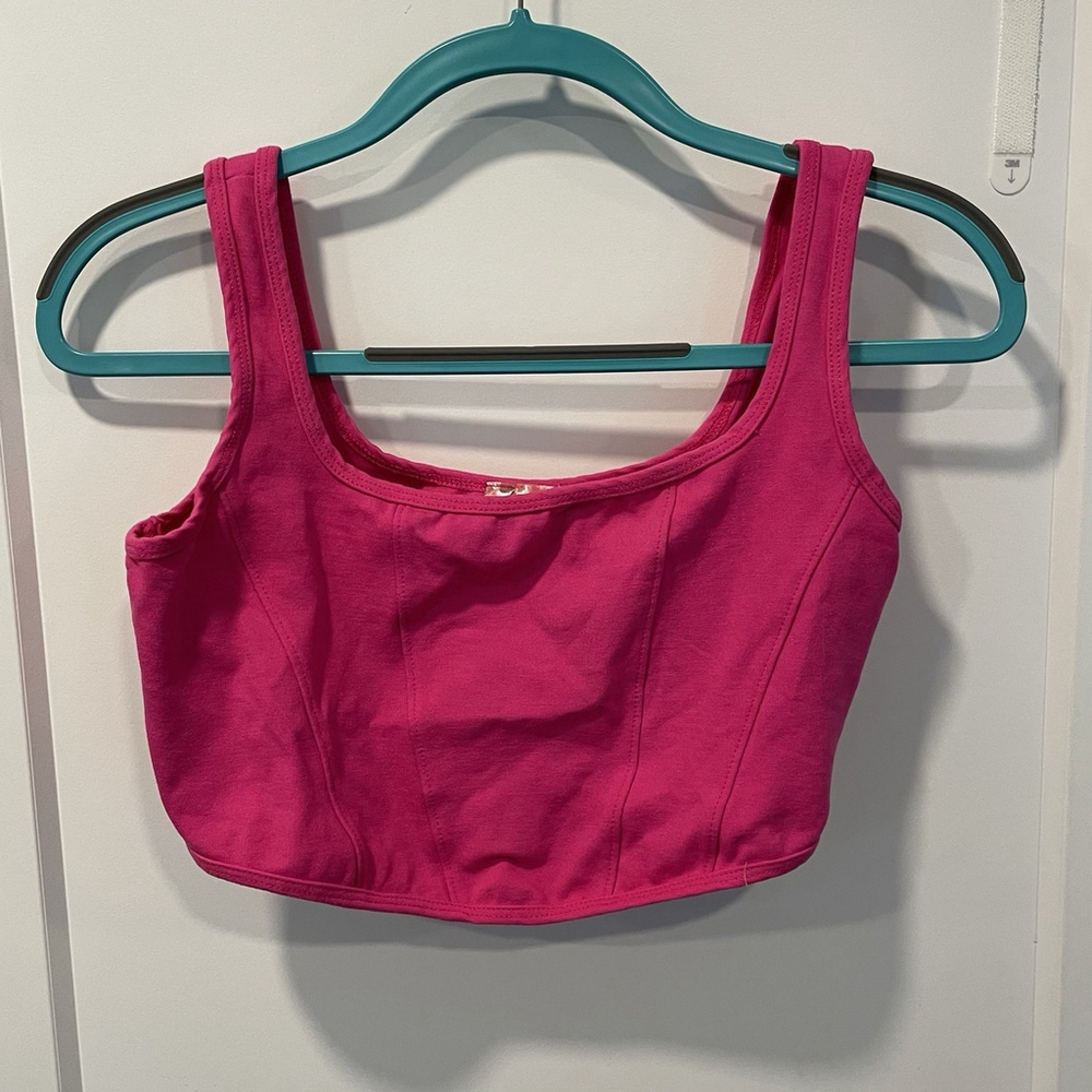 Altar'd State Small Crop Tank Top Pink Women Boho Festival Wear